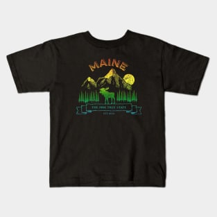 Maine Moose Mountain Kids T-Shirt